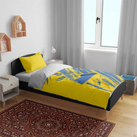 Ukraine Football Bedding Set Blue And Yellow Grunge Style - Wonder Print Shop