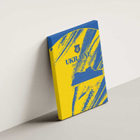 Ukraine Football Canvas Wall Art Blue And Yellow Grunge Style - Wonder Print Shop