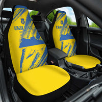 Ukraine Football Car Seat Cover Blue And Yellow Grunge Style - Wonder Print Shop