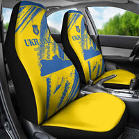 Ukraine Football Car Seat Cover Blue And Yellow Grunge Style - Wonder Print Shop
