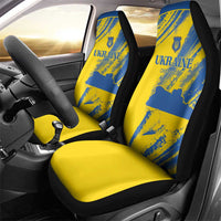 Ukraine Football Car Seat Cover Blue And Yellow Grunge Style - Wonder Print Shop