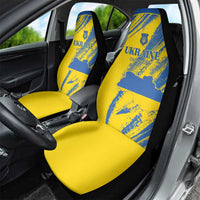 Ukraine Football Car Seat Cover Blue And Yellow Grunge Style - Wonder Print Shop