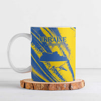 Custom Ukraine Football Ceramic Mug Blue And Yellow Grunge Style - Wonder Print Shop