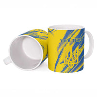 Custom Ukraine Football Ceramic Mug Blue And Yellow Grunge Style - Wonder Print Shop