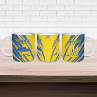 Custom Ukraine Football Ceramic Mug Blue And Yellow Grunge Style - Wonder Print Shop