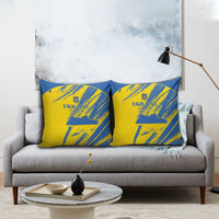 Ukraine Football Pillow Cover Blue And Yellow Grunge Style - Wonder Print Shop