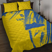 Ukraine Football Quilt Bed Set Blue And Yellow Grunge Style - Wonder Print Shop