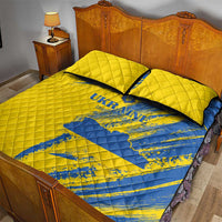 Ukraine Football Quilt Bed Set Blue And Yellow Grunge Style - Wonder Print Shop