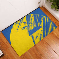 Ukraine Football Rubber Doormat Blue And Yellow Grunge Style - Wonder Print Shop