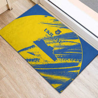 Ukraine Football Rubber Doormat Blue And Yellow Grunge Style - Wonder Print Shop