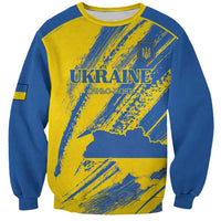 Custom Ukraine Football Sweatshirt Blue And Yellow Grunge Style - Wonder Print Shop