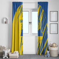 Ukraine Football Window Curtain Blue And Yellow Grunge Style - Wonder Print Shop