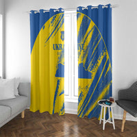 Ukraine Football Window Curtain Blue And Yellow Grunge Style - Wonder Print Shop