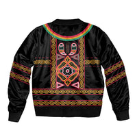 Cameroon Bamenda Sleeve Zip Bomber Jacket Toghu Traditional Pattern