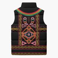 Cameroon Bamenda Sleeveless Puffer Jacket Toghu Traditional Pattern