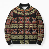 Cameroon Traditional Pattern Bomber Puffer Jacket Bamenda Royal Toghu