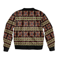 Cameroon Traditional Pattern Sleeve Zip Bomber Jacket Bamenda Royal Toghu