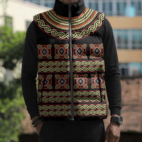 Cameroon Traditional Pattern Sleeveless Puffer Jacket Bamenda Royal Toghu