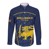 Custom Sri Lanka Cricket Long Sleeve Button Shirt Go Champions Lions