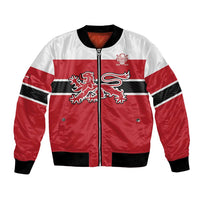 Custom Denmark Ice Hockey 2026 Bomber Jacket Fight for Glory Red Jersey