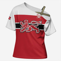 Custom Denmark Ice Hockey 2026 Cross Shoulder Shirt Fight for Glory Red Jersey