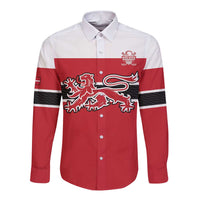 Custom Denmark Ice Hockey 2026 Long Sleeve Button Shirt Fight for Glory Red Jersey