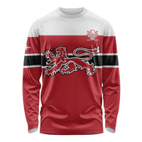 Custom Denmark Ice Hockey 2026 Long Sleeve Shirt Fight for Glory Red Jersey