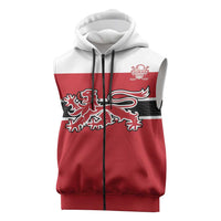Custom Denmark Ice Hockey 2026 Sleeveless Zip Hoodie Fight for Glory Red Jersey