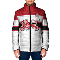 Custom Denmark Ice Hockey 2026 Padded Jacket Fight for Glory White Jersey