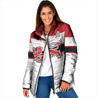Custom Denmark Ice Hockey 2026 Padded Jacket Fight for Glory White Jersey