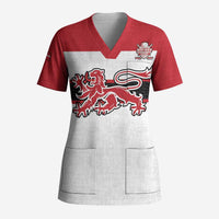 Custom Denmark Ice Hockey 2026 Scrub Top Fight for Glory White Jersey