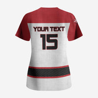 Custom Denmark Ice Hockey 2026 Scrub Top Fight for Glory White Jersey