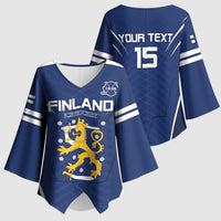 Custom Finland Ice Hockey 2026 Kimono Sleeve Blouse Suomi Suomi Suomi