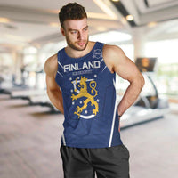 Custom Finland Ice Hockey 2026 Men Tank Top Suomi Suomi Suomi