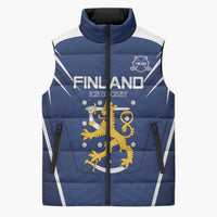 Custom Finland Ice Hockey 2026 Sleeveless Puffer Jacket Suomi Suomi Suomi