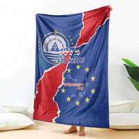 Happy Cape Verde Independence Day Blanket Coat Of Arms With Map