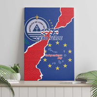 Happy Cape Verde Independence Day Canvas Wall Art Coat Of Arms With Map