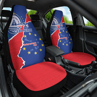 Happy Cape Verde Independence Day Car Seat Cover Coat Of Arms With Map
