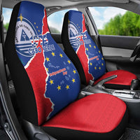 Happy Cape Verde Independence Day Car Seat Cover Coat Of Arms With Map