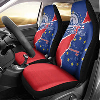 Happy Cape Verde Independence Day Car Seat Cover Coat Of Arms With Map