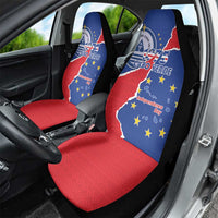 Happy Cape Verde Independence Day Car Seat Cover Coat Of Arms With Map