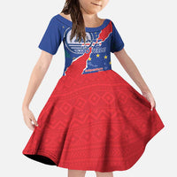 Happy Cape Verde Independence Day Family Matching Off Shoulder Maxi Dress and Hawaiian Shirt Coat Of Arms With Map