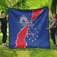 Happy Cape Verde Independence Day Quilt Coat Of Arms With Map