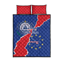 Happy Cape Verde Independence Day Quilt Bed Set Coat Of Arms With Map