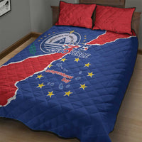 Happy Cape Verde Independence Day Quilt Bed Set Coat Of Arms With Map