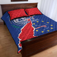 Happy Cape Verde Independence Day Quilt Bed Set Coat Of Arms With Map