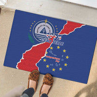 Happy Cape Verde Independence Day Rubber Doormat Coat Of Arms With Map