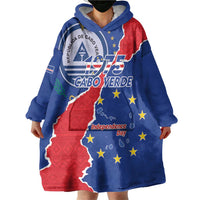 Happy Cape Verde Independence Day Wearable Blanket Hoodie Coat Of Arms With Map