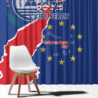 Happy Cape Verde Independence Day Window Curtain Coat Of Arms With Map