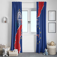 Happy Cape Verde Independence Day Window Curtain Coat Of Arms With Map